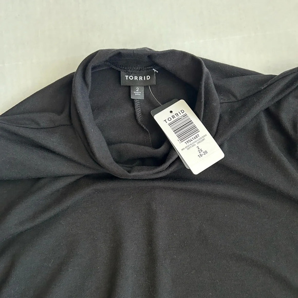 NWT Torrid Dress Women's Black Mini Jersey Blouson Sleeve Bodycon‎ Size 2 - Picture 8 of 13